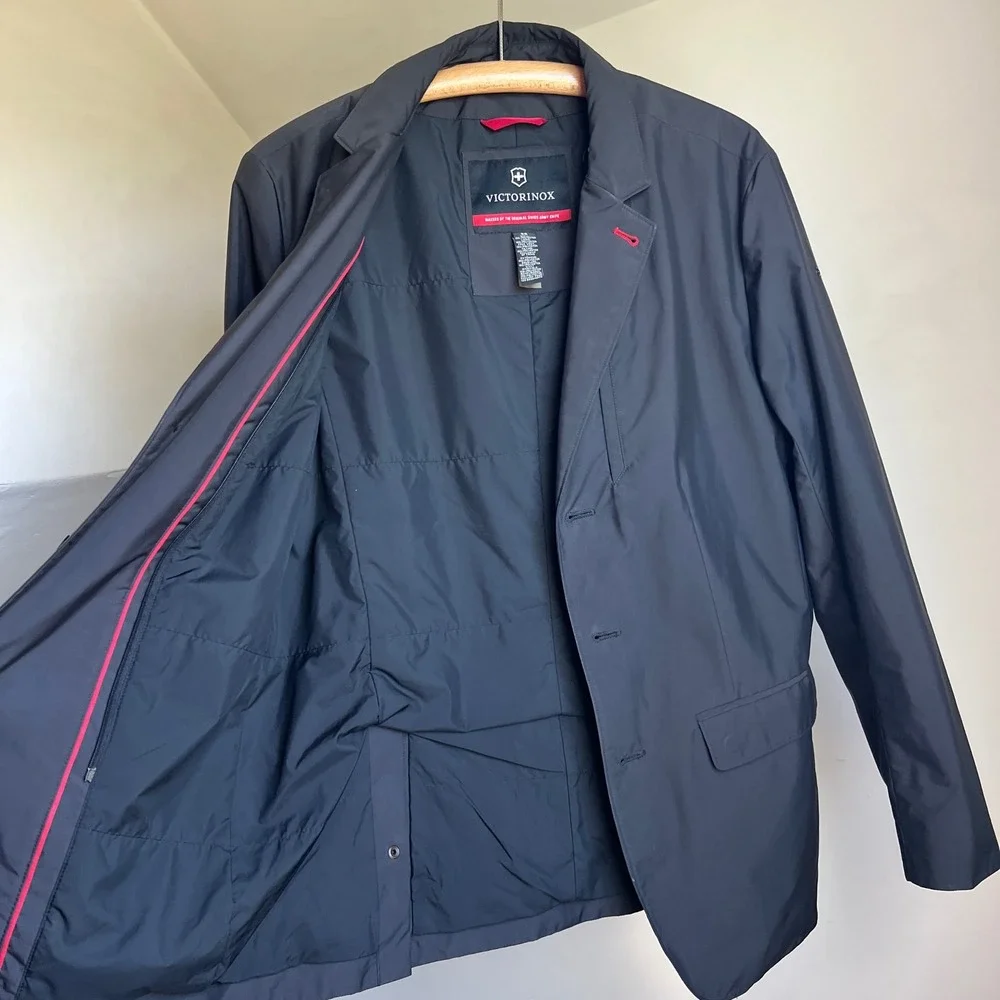 Victorinox Swiss Army Jacket 38 Black Technical Shell Blazer Navigation Blazer